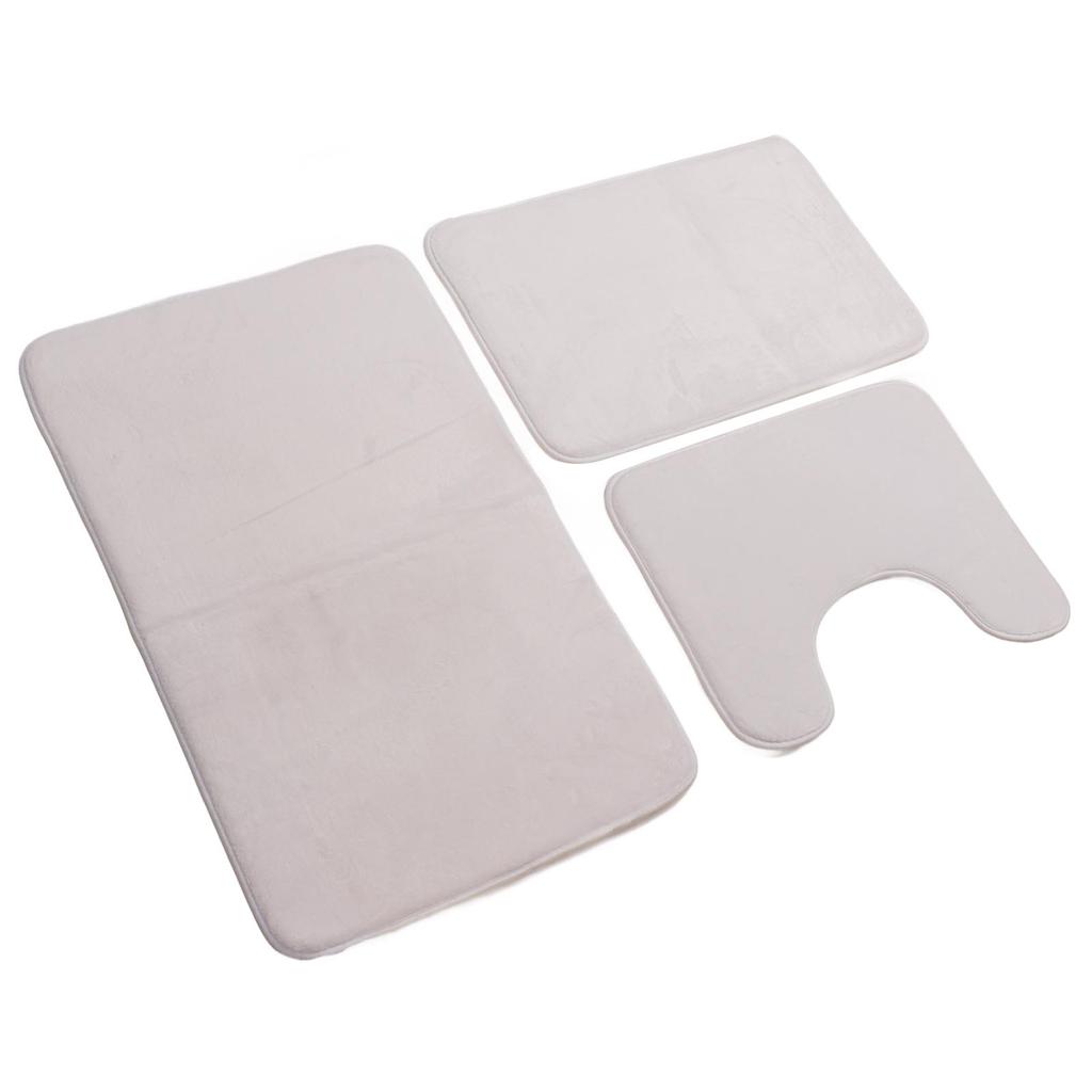 3 Pieces Toilet Mat Set Non Slip Water Absorbent Washable Bathroom U Shaped Toilet Rug Set for Home Toilet Training