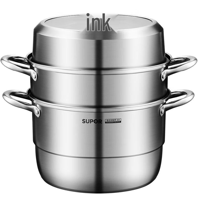 Supor 3-Tier 304 Stainless Steel Steamer & Soup Pot, 34cm
