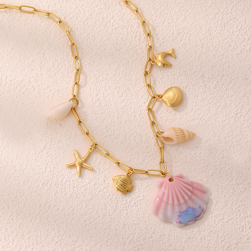 Seashell Niche Titanium Steel Necklace - Women's Fashion, Non-Fading Jewelry