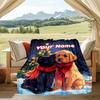 1PC Custom Name Christmas Cats Dogs outdooor Flannel blankets Throw Blanket All-Season Throw Gift Bedspread for Couch, Bed, Camping Holiday Birthda