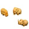 Taihang Cliff Cypress African Animal Trio Carving - Cute Wooden Hippopotamus, Elephant & Rhinoceros Ornament