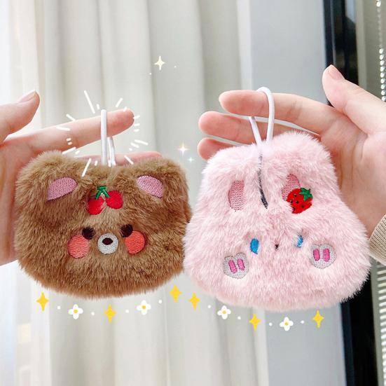 1 Set Self-heating Hand Warmer Lanyard Design Lovely Animal Shape Plush Adorable Winter Mini Hand Warmer for Office