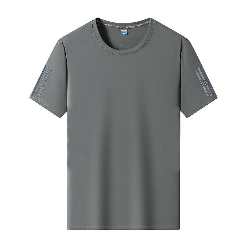 Men's Summer Quick-Dry Ice Silk Short Sleeve T-Shirt, Round Neck, Loose Fit, Unisex Style, 2026 Collection.