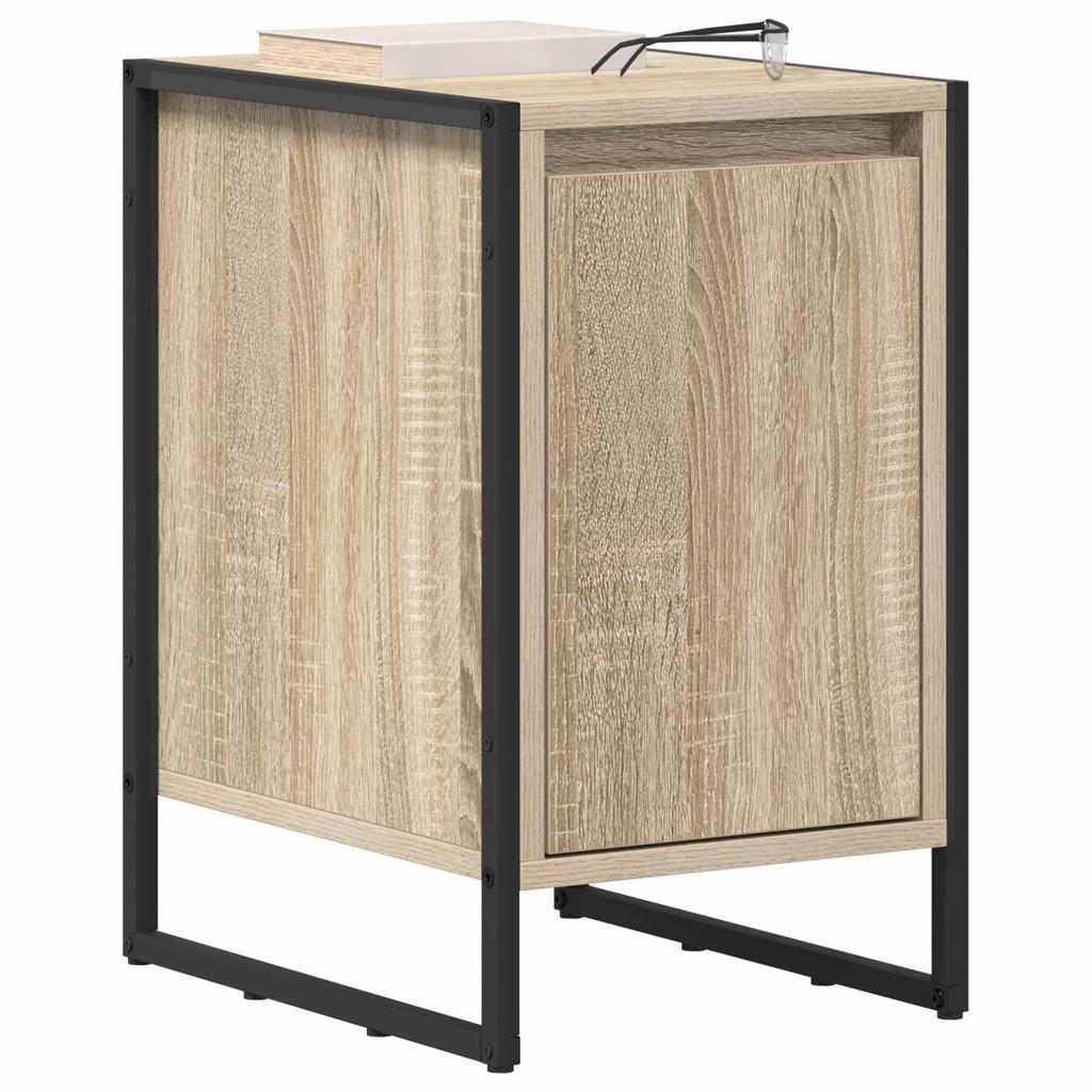Nightstand Set of 2 Sonoma Finish 39.5 X 30 X 50 Cm Particleboard