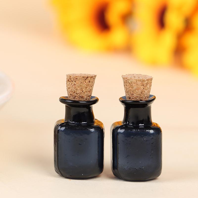 1/2/3/10PCS 1:12 Dollhouse Miniature Mini Glass Bottle Cork Cover Tiny Jar Vials Model Doll House Decoration Accessories