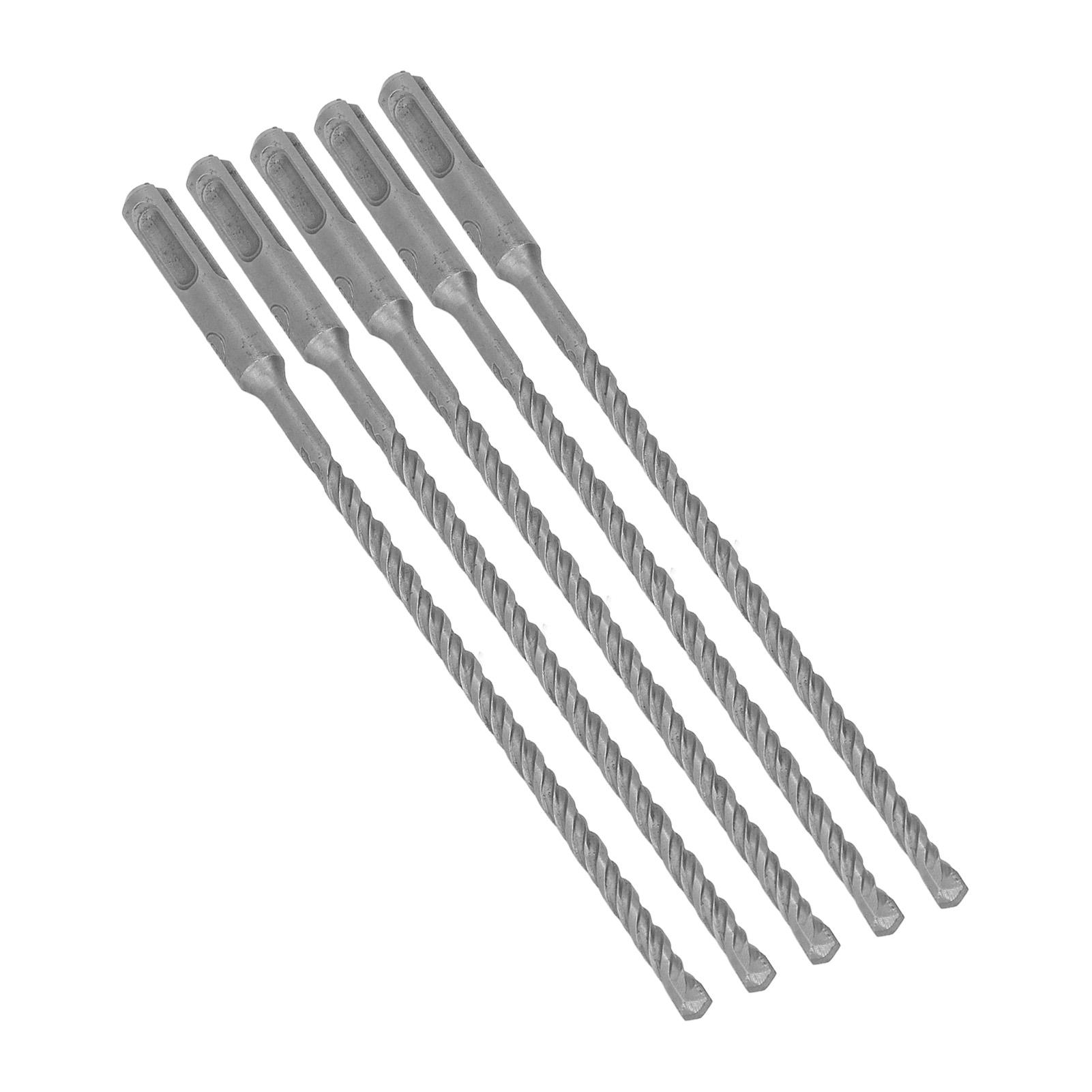 

5 шт. ударных сверл с твердосплавным наконечником, перфораторное сверло с 2-канавочными спиральными сверлами для кирпичного бетона