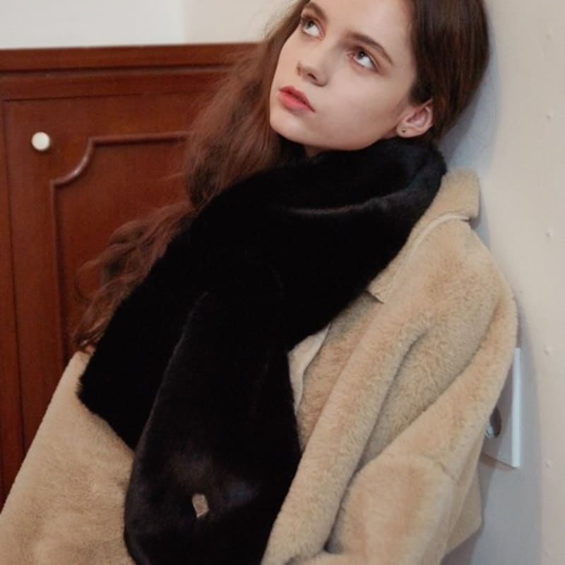 MANES Vichy Fake Fur Muffler (6color)