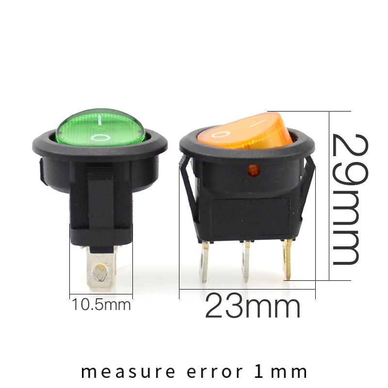 Auto 220V Runde Rocker Dot Boot LED Licht Kippschalter SPST EIN/AUS Elektrische Steuerungen 12V KCD1