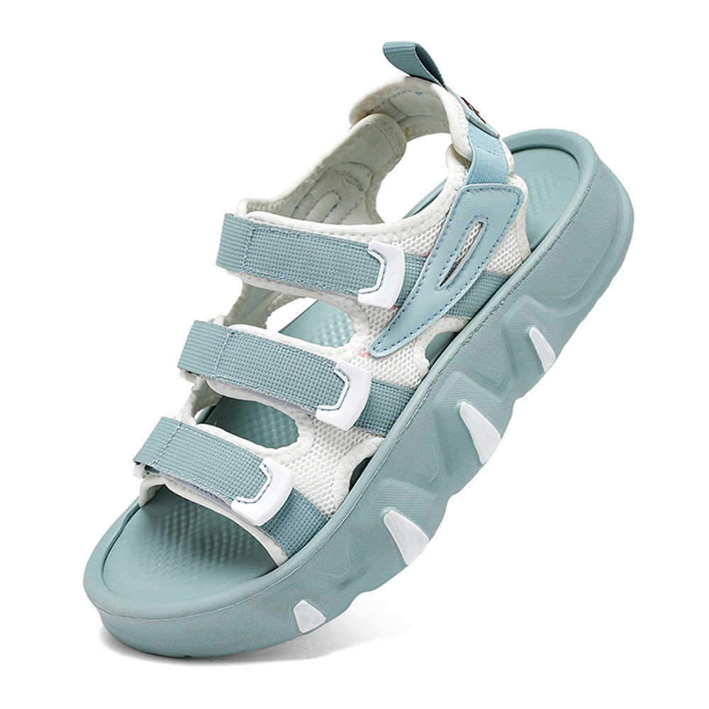 Fashion Navy Blue Bicolor Women's Slippers 43 Sandal For Summer Shoes Large Size Ladies Sneakers Sports Type Loafersy Leading