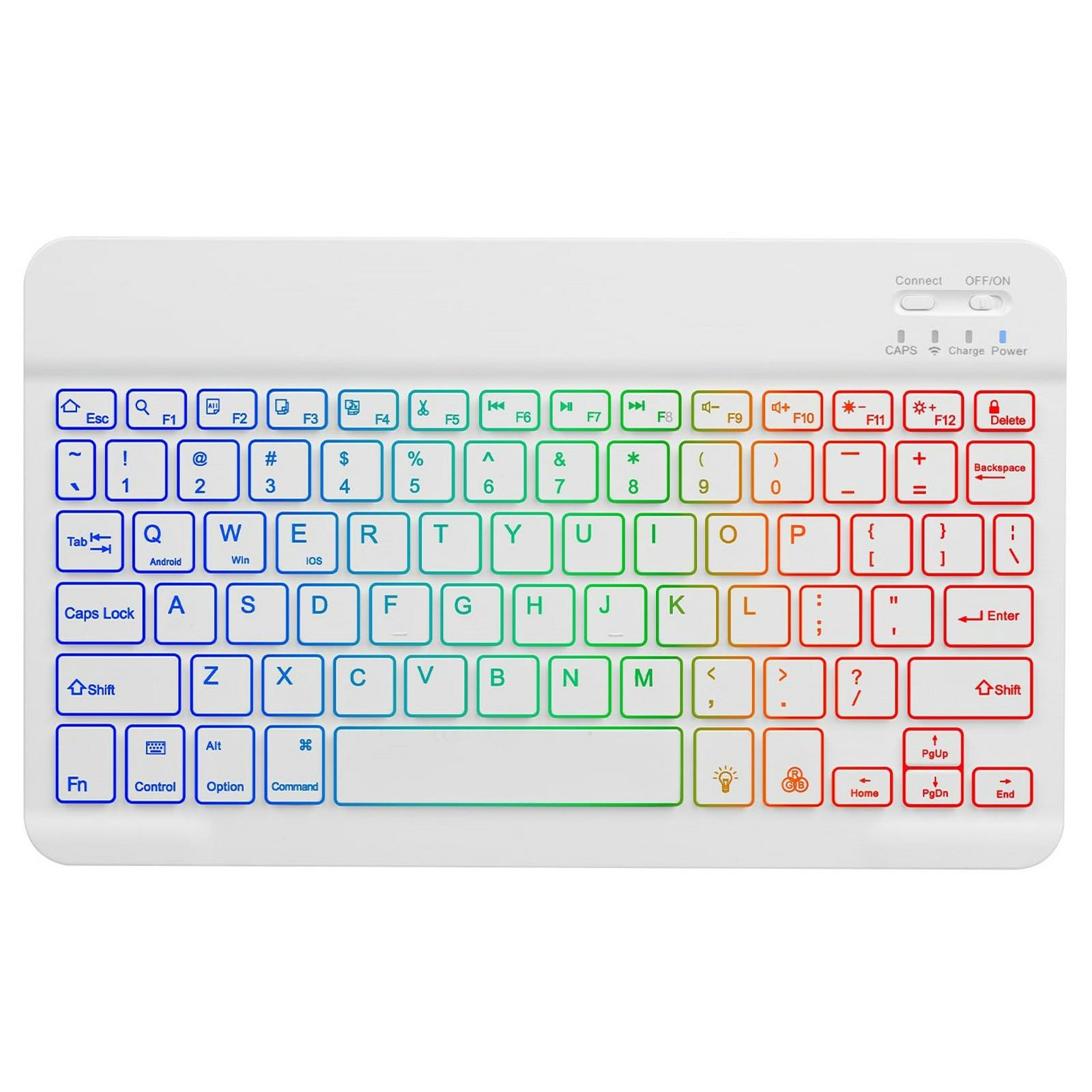 

RGB-030 RGB Colorful Backlight 10-inch Wireless Bluetooth-compatible Keyboard White