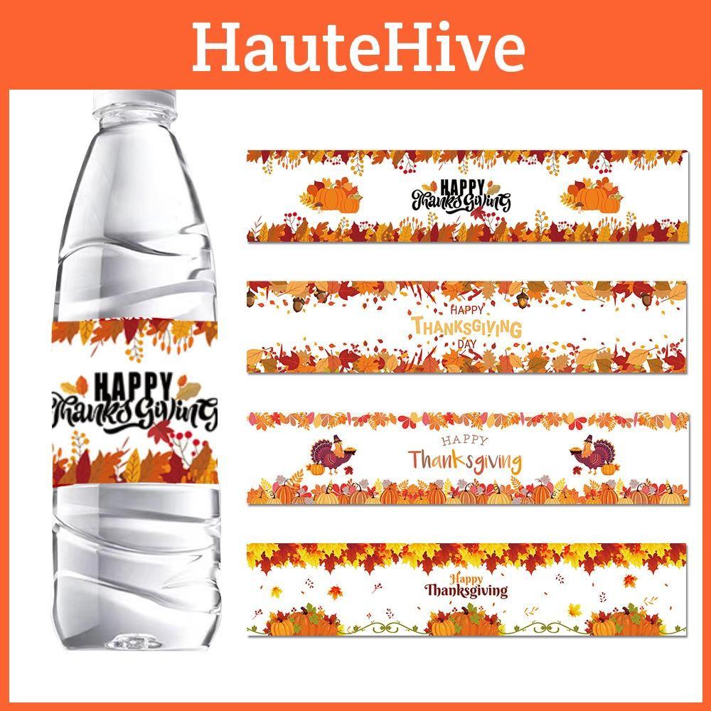 Bottle Festival Fall Stickers With Thanksgiving Theme For Decoration Event