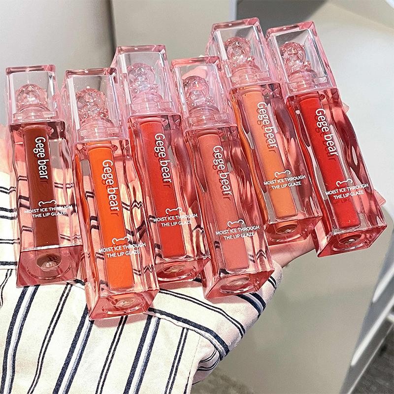 GEGE BEAR Spiegel Lip Gloss Feuchtigkeitsspendende Glas Lippenstift Lang anhaltende Farbe Lippen