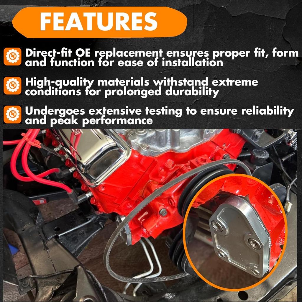Fuel Pump Off Plate Gasket With Bolts ARP 130-1602 Compatible With 1955-2002 SBC 262 265 267 283 302 305 307 327 350 400 V8 Engines