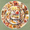 50 Golden Autumn Stickers: Maple Leaves & Ripe Fruits for Phone Cases, Helmets, & Graffiti