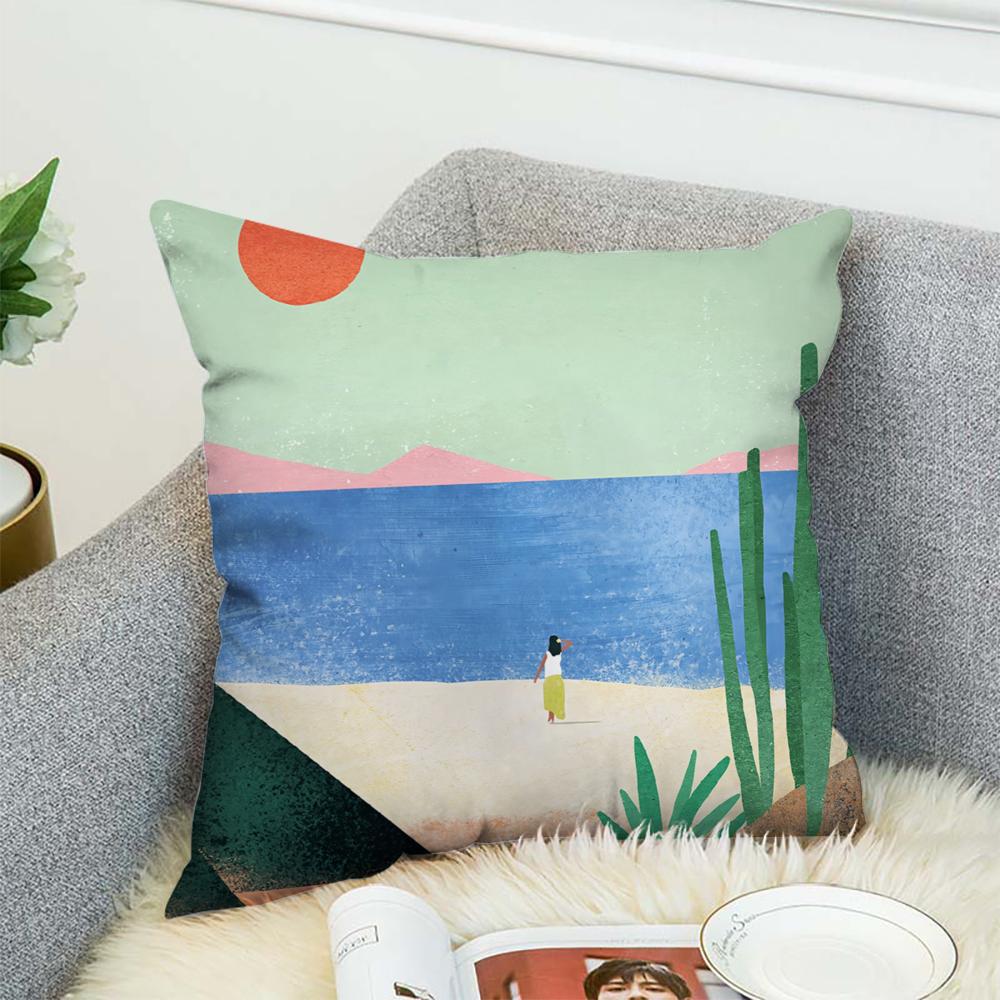 H-Henry Art Pillow Case For Car Sofa Decorative Home Double-sided Print Plush Square Throw Pillow Cushion Cover