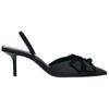 Zara Vintage Elegant Bow Decor Open Back Mule Heels 7Cm Women heels Black 12226510800-38
