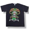 Vintage Huichol Indian Art Skeleton Dia De Los Muertos Black T Shirt Men's LARGE