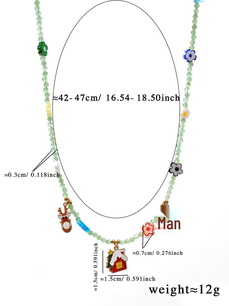 Weihnachtsserie 2025: Nikolaus & Friedensbaum Buntglasperlenkette