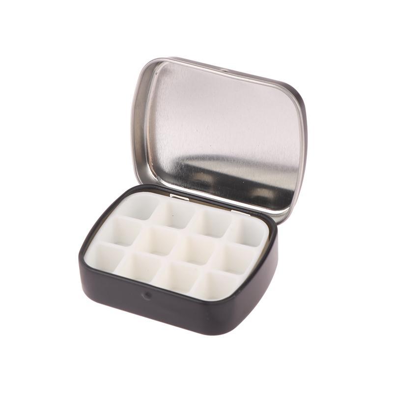 

12 Grids Mini Watercolor Paint Palette With Lid Travel Portable Empty Watercolor Tin Box Painting Tray Art Supplies чёрный
