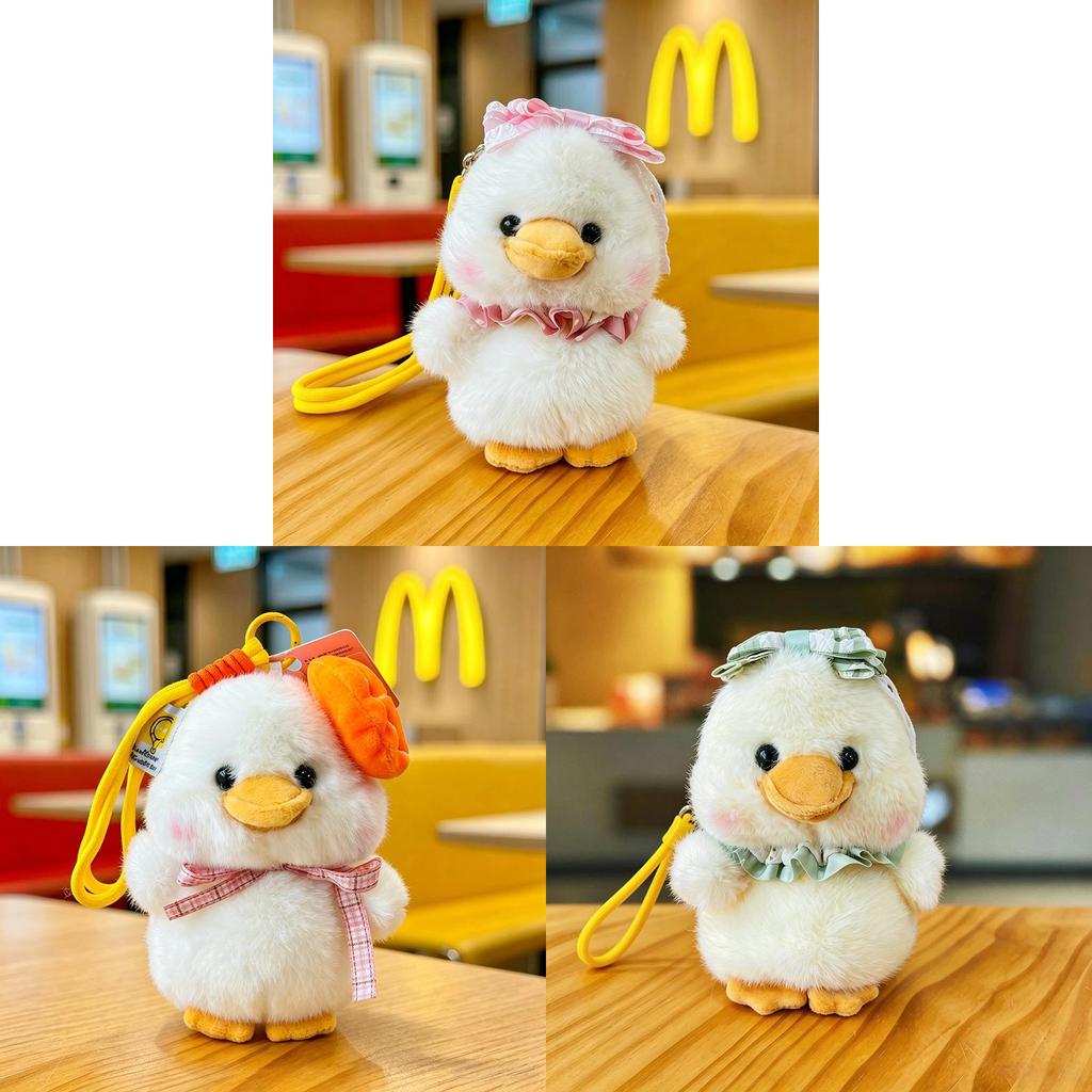 Mocha Duck Plush Toy Handheld Keychain With Hanging Rope For Kids And Collectors