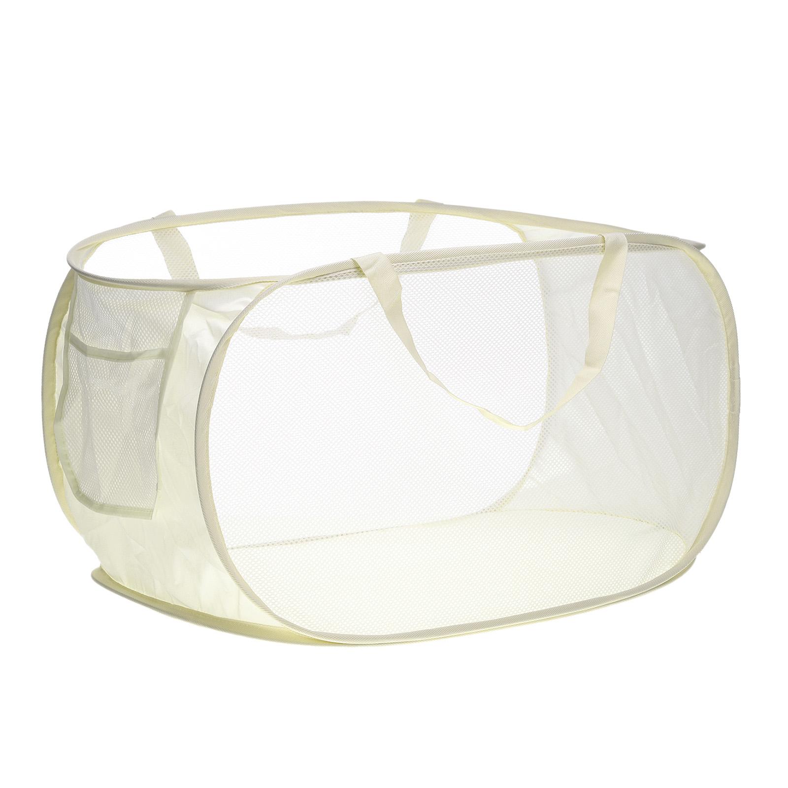 

1/2pcs Folding Laundry Basket Organizer Mesh Laundry Hamper with Side Pocket Cloth Hamper for Washing Storage Dorm Travel