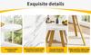 Round Dining Table (80×80×75cm), Coffee Table for 4 People, Dining Room, Living Room, Metal Table Legs, White Marble Pattern and Gold Table Legs