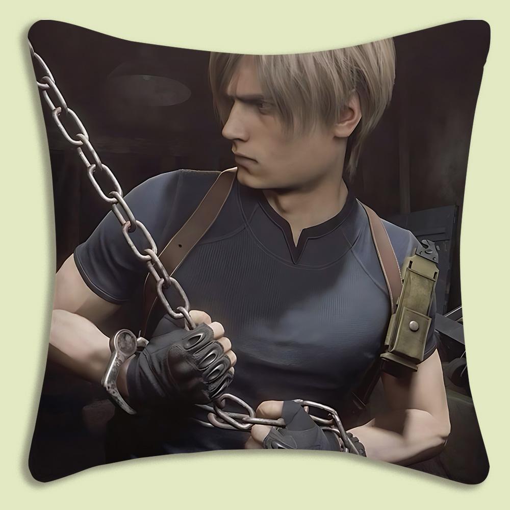Pillow Covers Cartoon Leon Kennedy Sofa Decorative Home Double-Sided Printing Short Plush Cute Cushion Cover