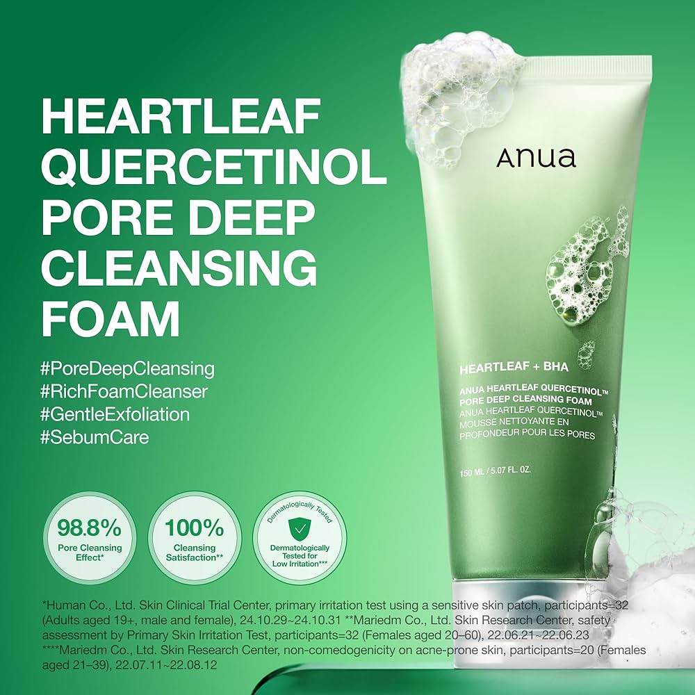 Anua Heartleaf Quercetinol Pore Deep Cleansing Foam 150ml/5.07fl.oz.