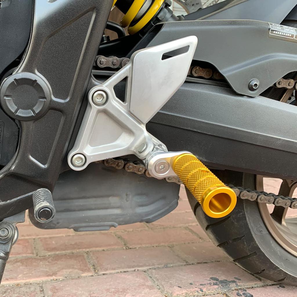 LEDISHUN Adjustable Step Bar Set for Kawasaki Ninja Ninja and Z400 ZX-25R, ZX-4R, ZX-4RR, 250, 400, Z250, (Gold)