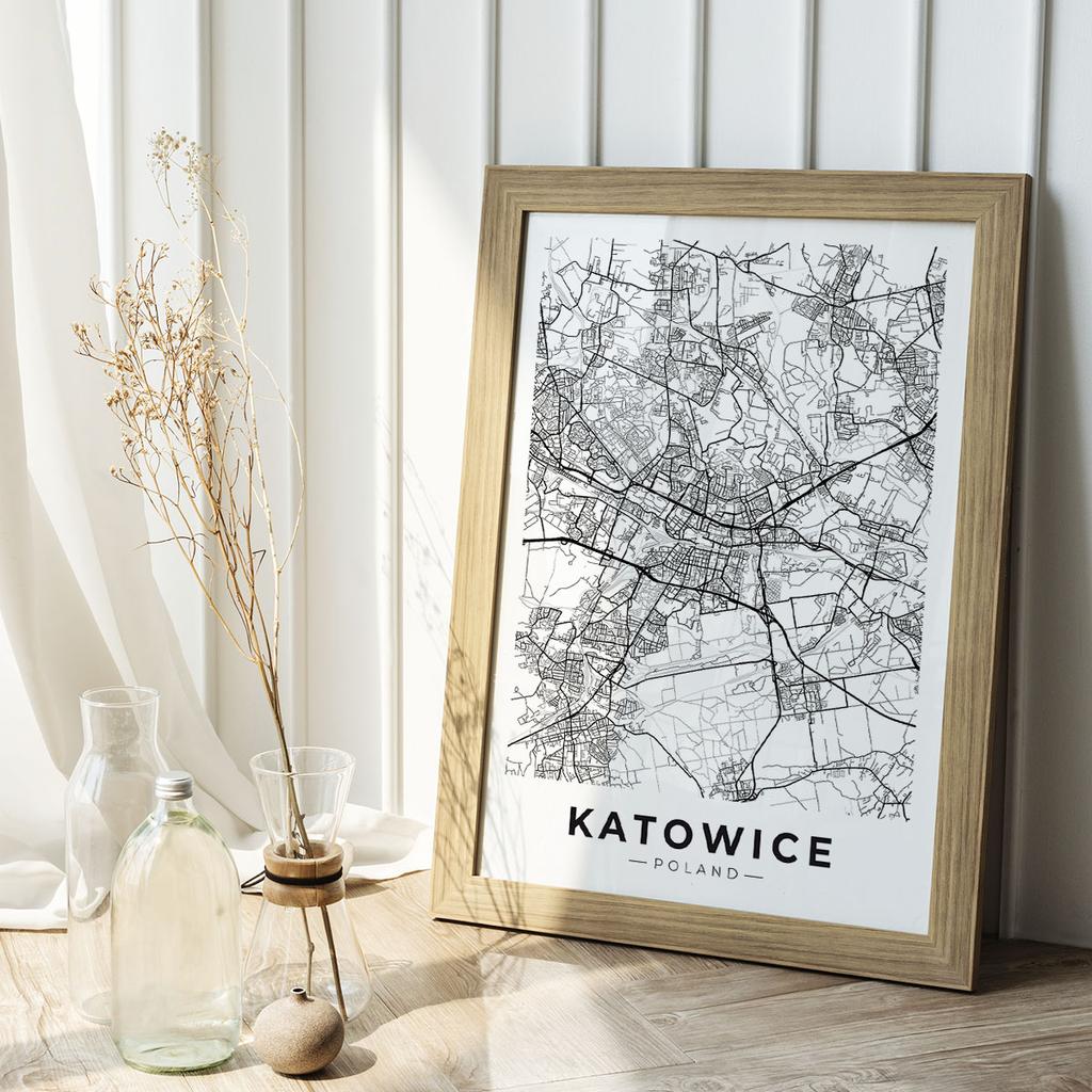 Poster Katowice City Map City Plan