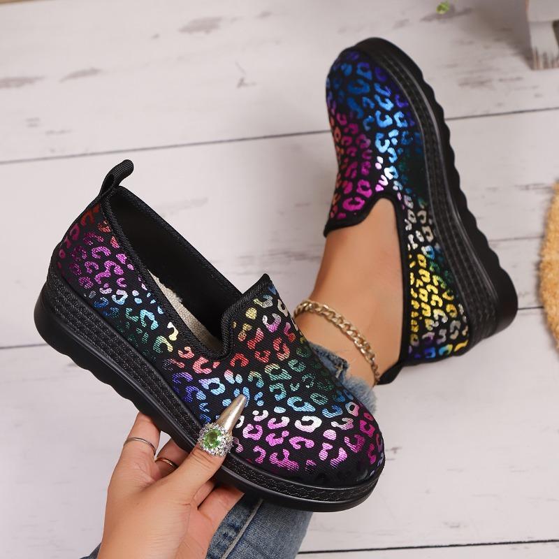 Flats Women Loafers Shoes Fashion Leopard Shoes 2025 Autumn New Trends Platform Sneaker Casual Walking Cozy Zapatillas De Mujer