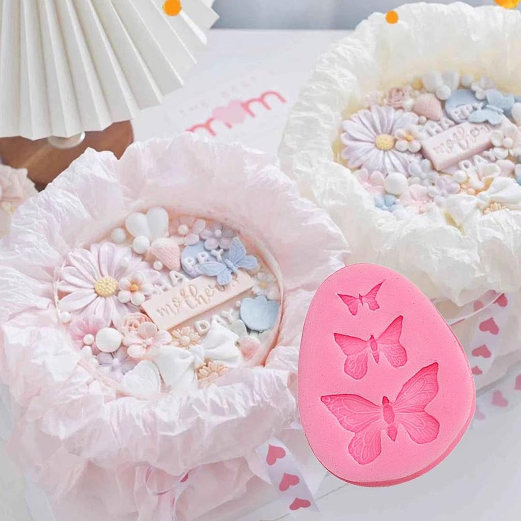 Rose Flower Silicone Mold Leaves Candy Mold Butterfly Silicone Molds Sugarcraft Candy Chocolate Molds for Chocolate Fondant Sugarcraft Clay Candy