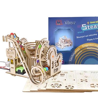 AIJUYE 3D Wooden Puzzle Toy Wood Puzzle with Electric Gear and Laser Assembly Kit Educational Toy for Children and Adults No Glue or Tools Required