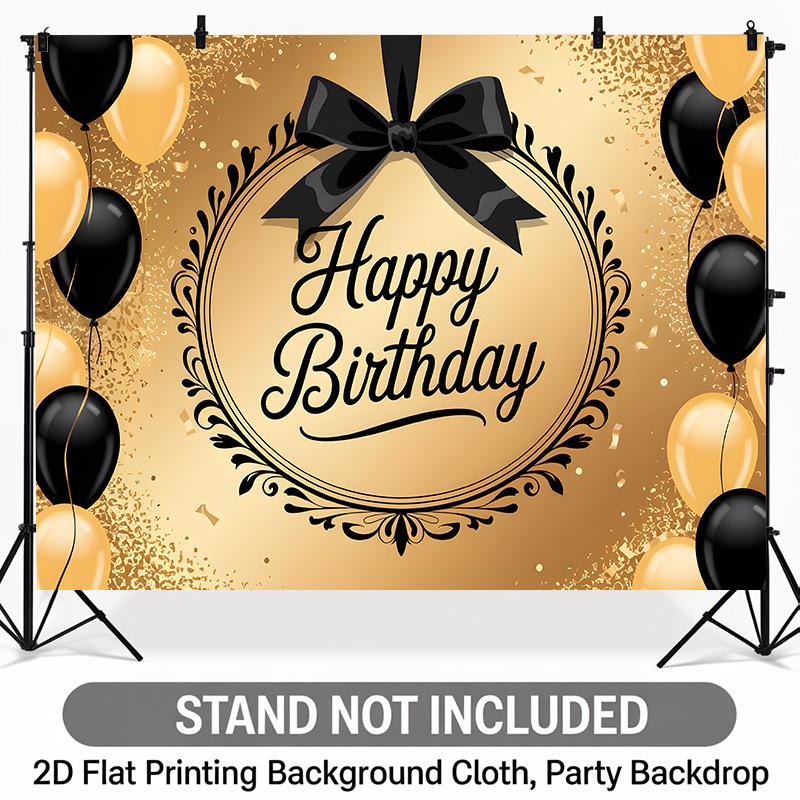 Black Photography Birthday Backdrop 1pc - Photo Booth Props
