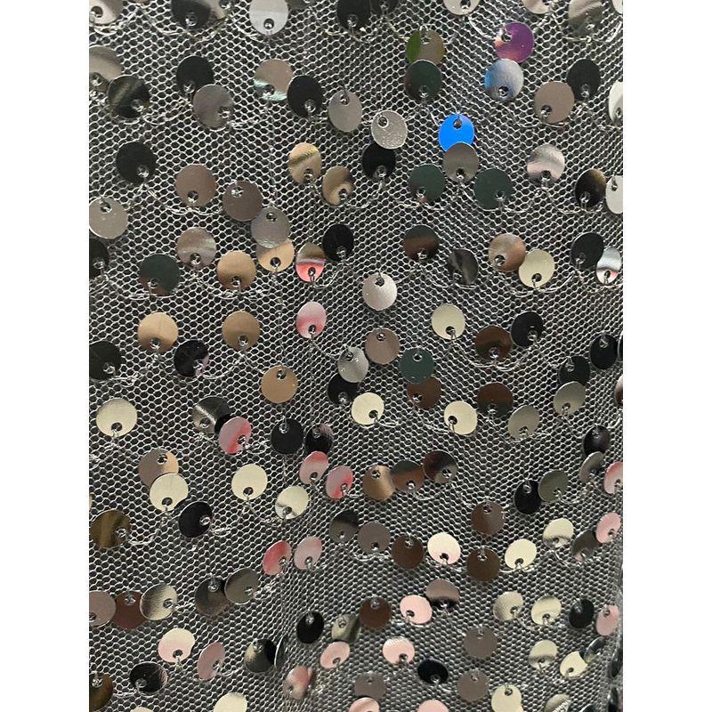 2025 Spring and Summer Cross-Border European and American Amazon Independent Station Women Perspective Sequins Sexy Long Skirt Half Skirt