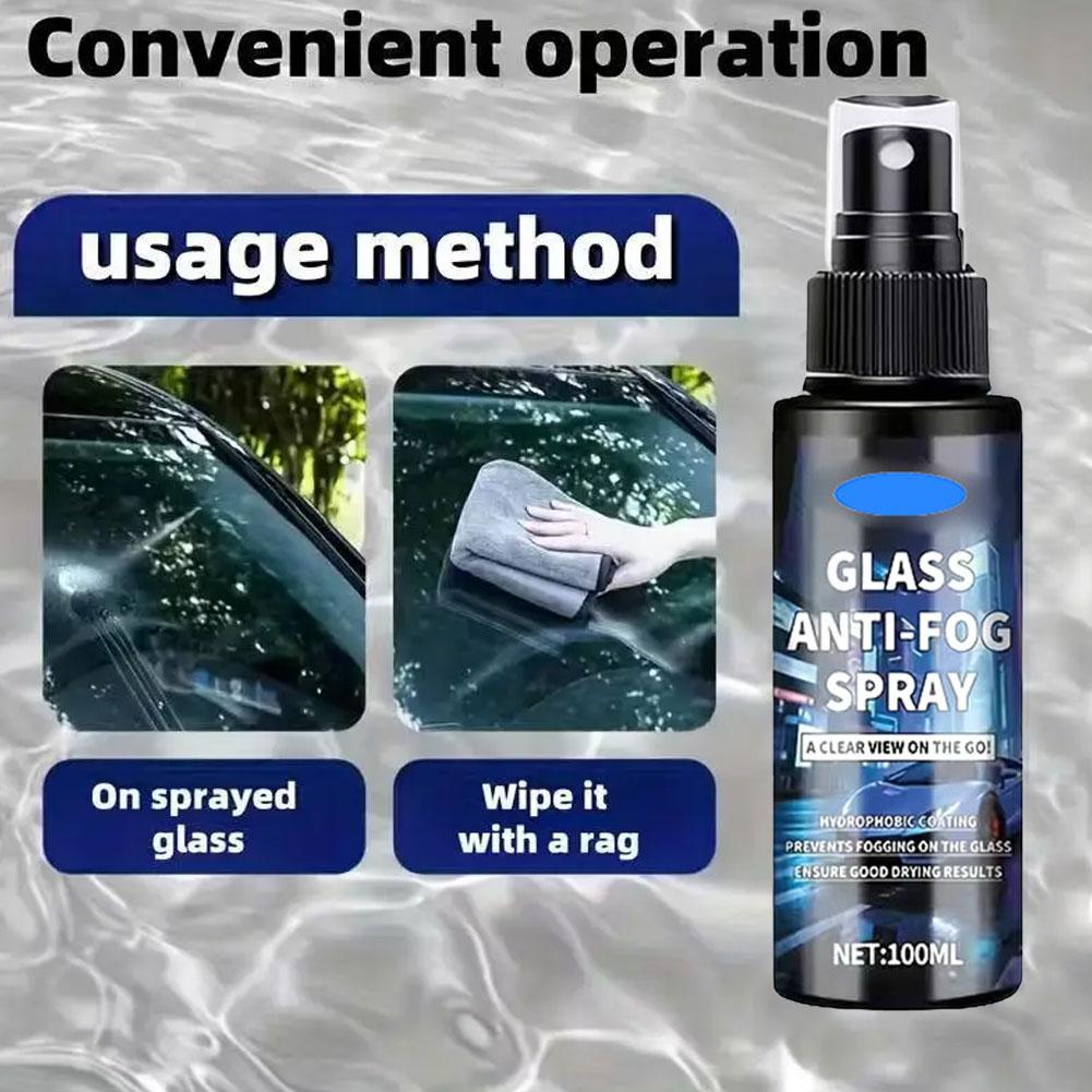 Long-lasting anti-fog spray, suitable for car glass and helmets, windshield and car window defogging agent, improve the cla T2B0