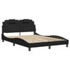 VidaXL Cadre de Lit avec Lumières LED, Lit Rembourré avec Coussin, Lit Double, Lit Adulte Chambre, Moderne, Noir 140x200 cm 3214022