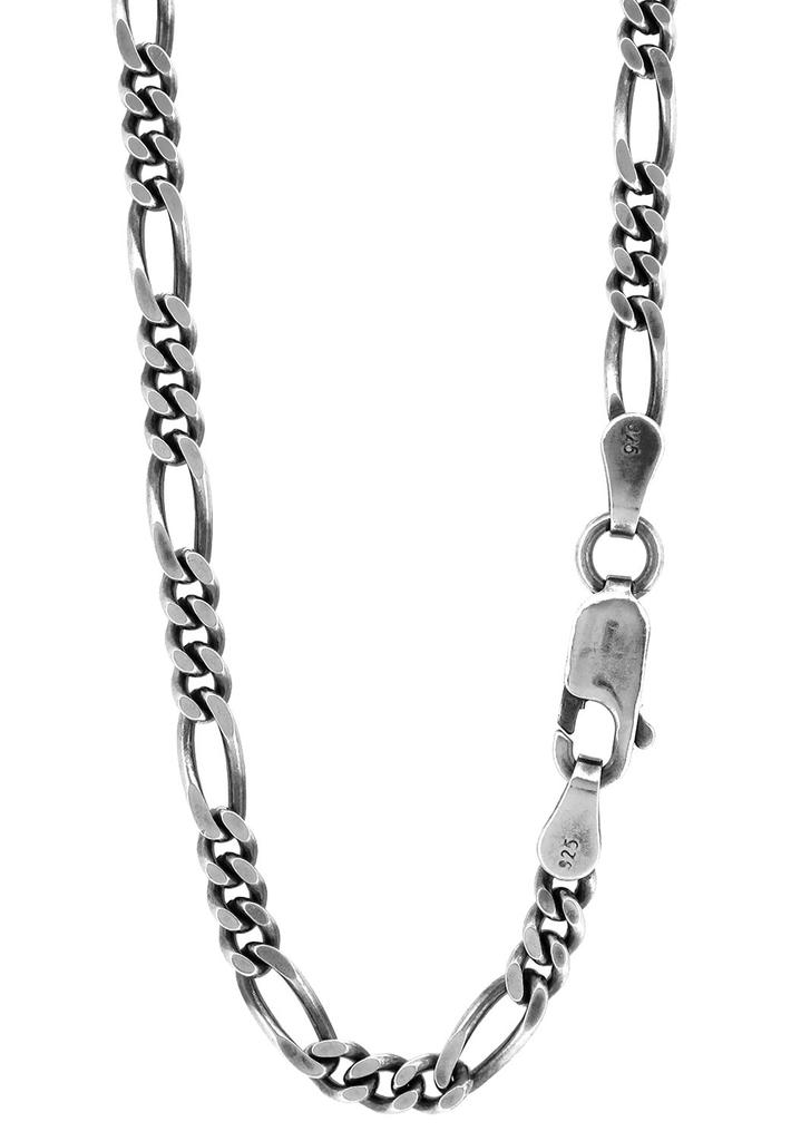 Gin No Ibushi Figaro Chain Length Width Thin Silver 925 Necklace Chain Necklace Chain Sv925 Chain Only [Shinjuku Kura] 45-70cm (55cm) Approx. 3.4mm
