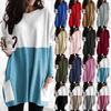 Elegant Women's Jumper Mini Dress Blouse In Vibrant Colors With Two Pockets