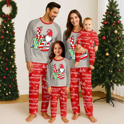 Conjuntos de pijamas combinando para a família, roupas de lazer, blusas de manga comprida combinando para a família + conjunto de calças