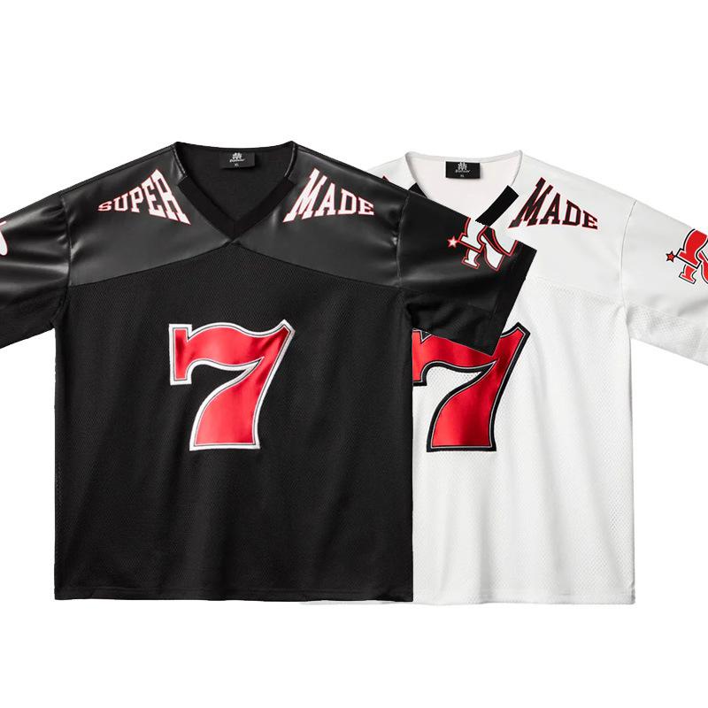 American Retro Sports Jersey Short-sleeved Fans European and American Street Tide Brand Loose Fan Version