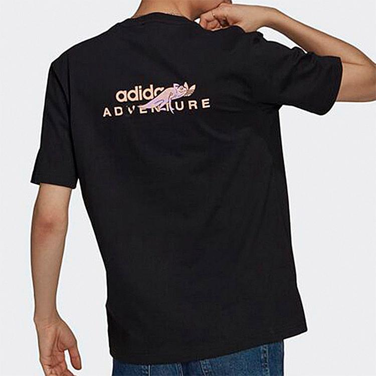Adidas Originals Trefoil Adv Pkt Logo Tee Casual Sport Round Neck Breathable Short Sleeve T-Shirt Men Tops Black GN2363