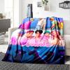 Anime Characters Colorful Outfits Night Sky Scene Four Seasons Blanket Customized With Your Name Lightweight And Warm Perfect Gift For Home Office