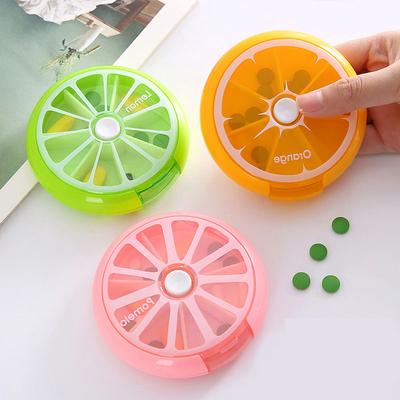 7 Day Portable Pill Box - Compact 3.5 Inch Weekly Pill Box with Snap Lid, Leakproof PP Plastic Travel Vitamin Pill Box
