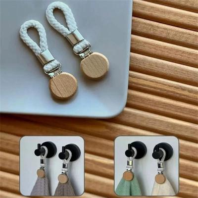 Multipurpose Braided Cotton Loop Towel Clip with Metal Clamp / Multipurpose Cloth Hanger for Home Bathroom