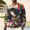 Fashion Japanese Ukiyo-E Graphic Sweatshirt For Men Spring Autumn Trend Long Sleeve 3D Printed Hoodie Casual Streetwear Pullover