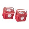 2pcs Christmas Candy Boxes with Handle Handheld Sweets Tins Portable Tinplate Candies Holders Sugar Storage Container
