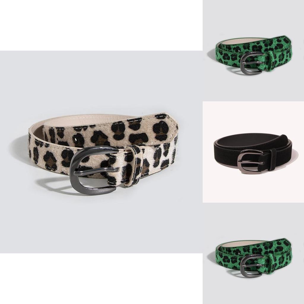 Fashion Faux Leather Leopard Print Womens Belt With Pin Buckle For Casual Wear