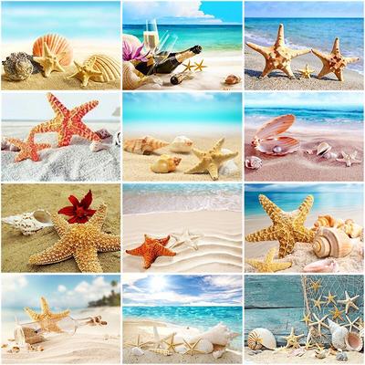 Full Round Drill 5D Diamond Painting Sea Shell Landscape Cross Stitch DIY Diamond Embroidery