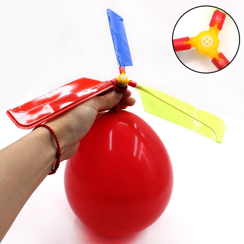 1/6/12Pcs Balloon Helicopter Flying Toy Funny Balloon Helicopter Flying Outdoor Playing Diy Educational Kids Inflatable Toys